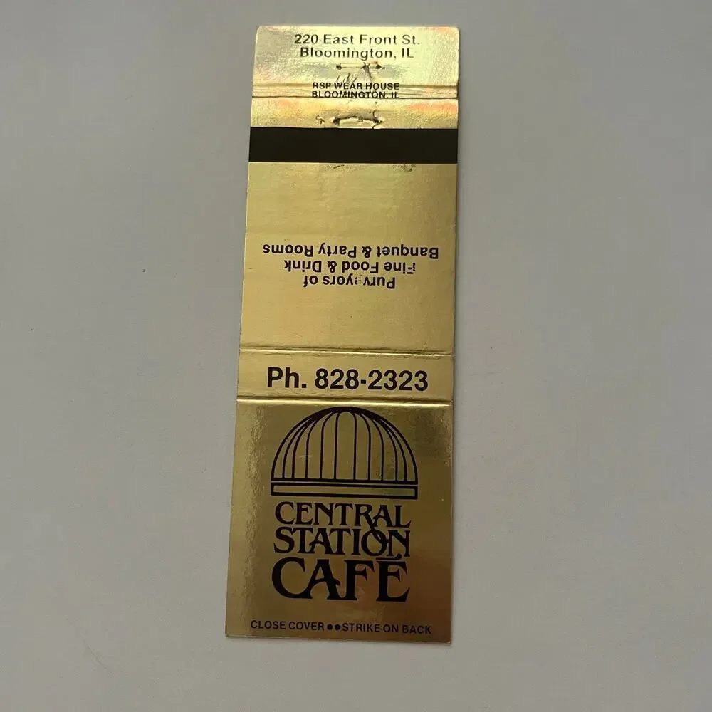 Central Station Cafe Bloomington IL Vintage Matchbook Cover SMB58-2 - Picture 2 of 2